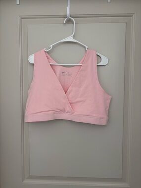 Pact Organic Cotton NWOT Size XXL Light Pink V-Neck Bralette Top sports bra